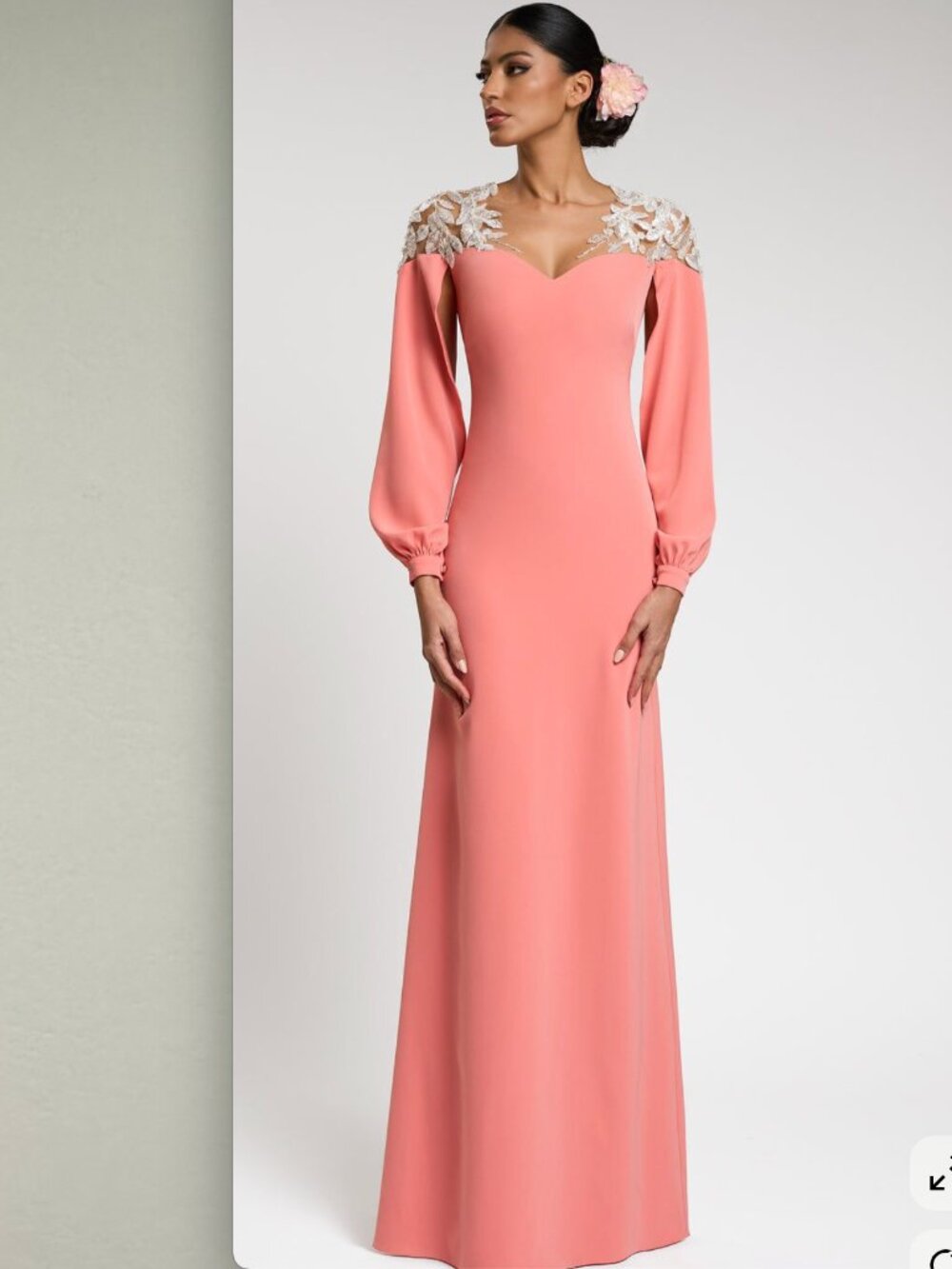 Cristallini Rafaela Gown, Salmon, New